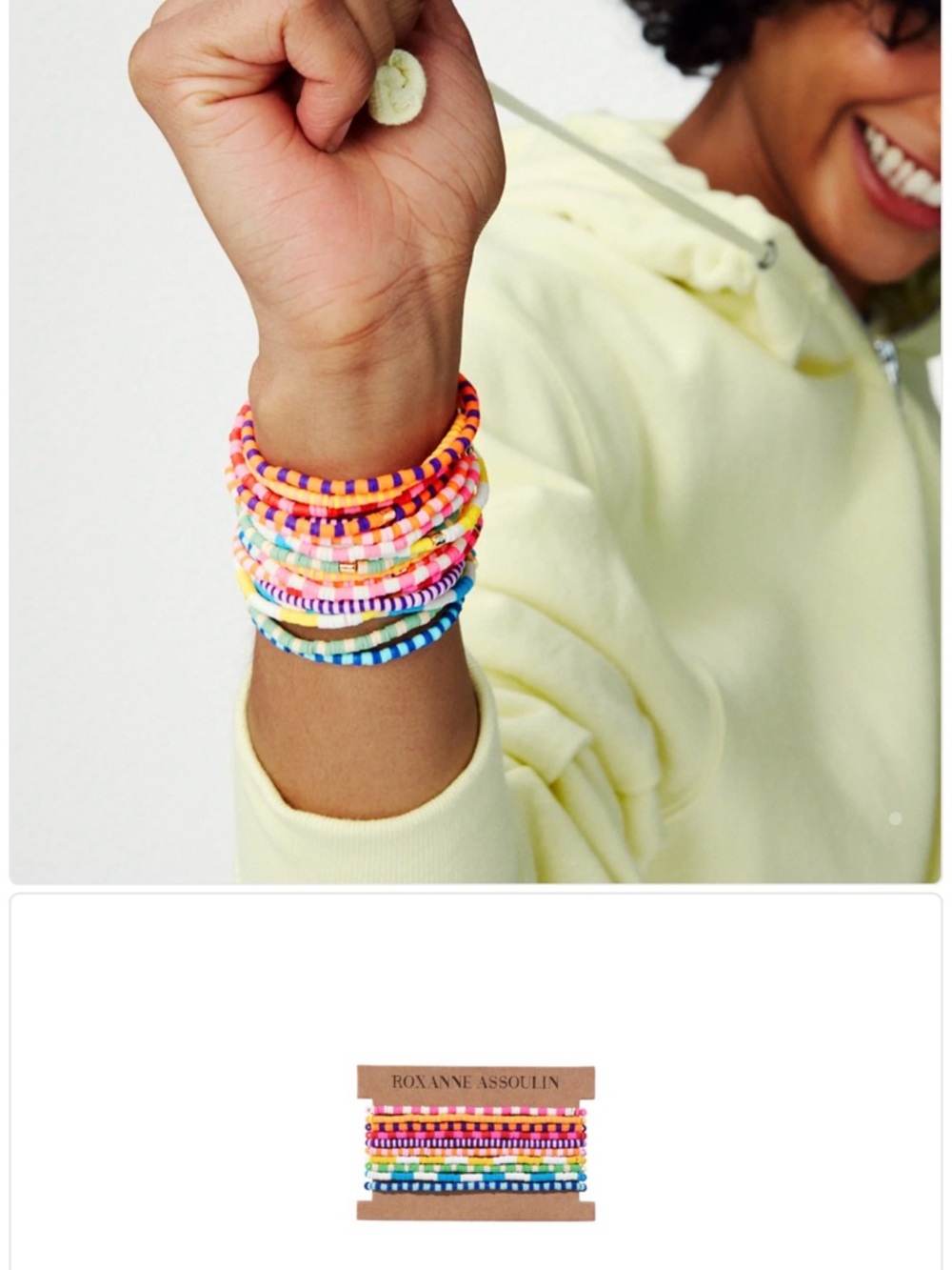 Roxanne Assoulin Authentic Technicolor Stretch Bracelets Set Of 10 NEW